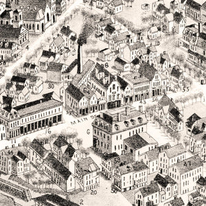 Vintage Map of Franklin, Massachusetts 1888