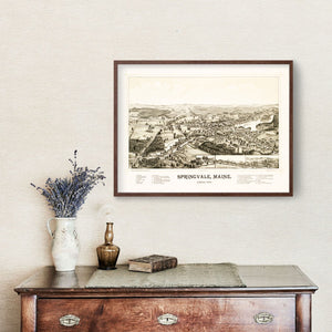 Vintage Map of Springvale, Maine 1888