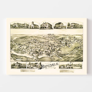 Vintage Map of Hopedale, Massachusetts 1888