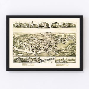 Vintage Map of Hopedale, Massachusetts 1888