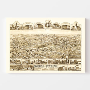 Vintage Map of Wakefield, Rhode Island 1888