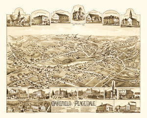 Vintage Map of Wakefield, Rhode Island 1888