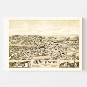 Vintage Map of Washington, Rhode Island 1888