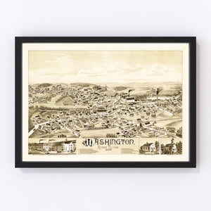 Vintage Map of Washington, Rhode Island 1888