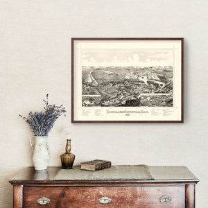Vintage Map of Rochdale, Massachusetts 1887