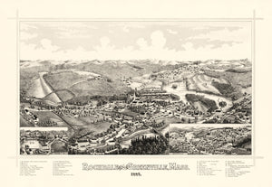 Vintage Map of Rochdale, Massachusetts 1887