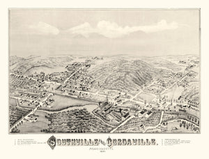 Vintage Map of Southville, Massachusetts 1887