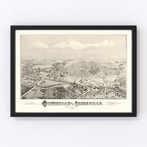 Vintage Map of Southville, Massachusetts 1887
