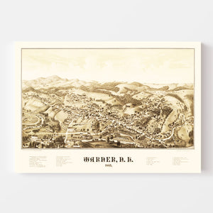 Vintage Map of Warner, New Hampshire 1887