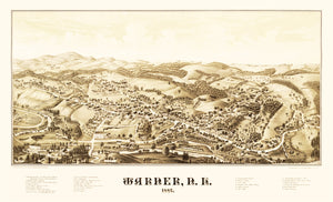 Vintage Map of Warner, New Hampshire 1887