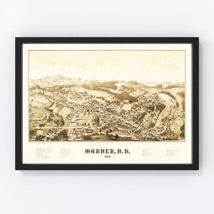 Vintage Map of Warner, New Hampshire 1887