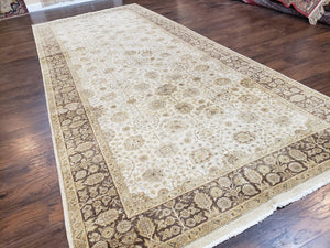 Long and Wide Corridor Rug 6 x 14.8, Hallway Carpet, Pakistani Pak Persian Rug, Haji Jalil Design, Allover Floral, Beige, Vintage, Handmade