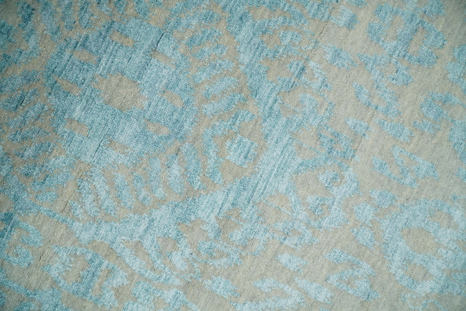 2.6x8 Fine Hand Knotted Camel and Blue Traditional Vintage Persian Style Antique Wool and Silk Rug | AGR26