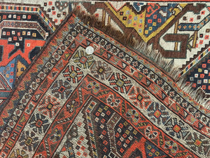 Antique Persian Qashqai Rug 5x8, Persian Tribal Rug, Khamseh Rug