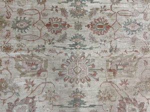 Turkish Oushak Rug 8x10, Hand Knotted Wool Turkish Oushak Carpet 8 x 10 ft, Farmhouse Rug, Neutral Colors, Vintage Handmade Turkish Area Rug