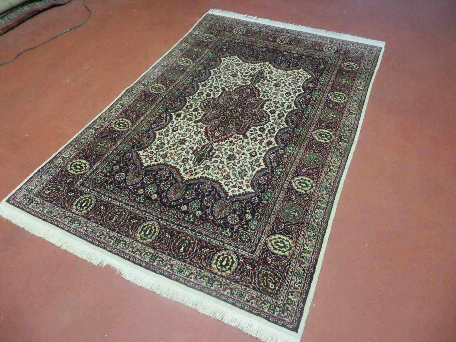 4' X 6' Vintage Fine Handmade Turkish Floral Oriental Wool Rug detailed Organic