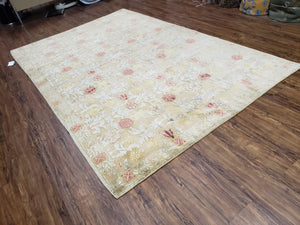 Modern Tibetan Rug 6x9, Wool and Silk Tibetan Rug, Handmade Tibetan Rug, Silk Flowers, Contemporary Rug, Soft Rug, Tibetan Area Rug, Tan