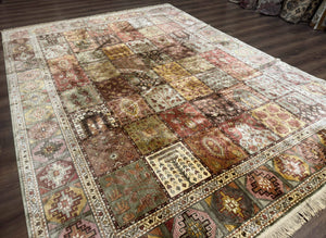Panel Design Rug 8 x 10.6, Oriental Carpet, Belgium Power Loomed Rug