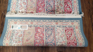 Paisley Pattern Silk Rug, Boteh Design, All Silk Accent Rug, Oriental Carpet, Very Detailed, 2' 8" x 4' 1", New, Bamboo Silk