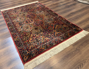 Karastan Rug 4x6, Multicolor Panel Kirman #717, Wool Original 700 Series Vintage