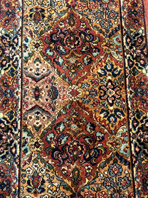 Karastan Rug 2x4 Multicolor Panel Kirman #717, Original 700 Series, Wool Pile Vintage Discontinued