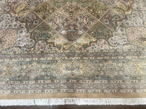 Pak Persian Rug 9x12, Diamond Panel Design, Fine 225 KPSI, Wool