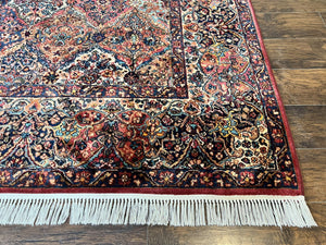 Antique Karastan Rug 8.8 x10.6 Multicolor Panel Kirman #717, Wool Karastan Rug, Vintage Multipanel Kirman, Original Collection 700 Series