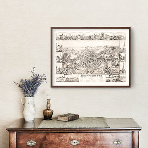 Vintage Map of Bridgewater, Massachusetts 1887