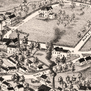 Vintage Map of Charlton City, Massachusetts 1887