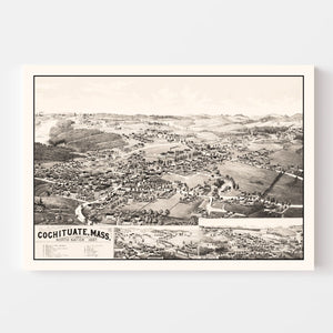 Vintage Map of Cochituate, Massachusetts 1887