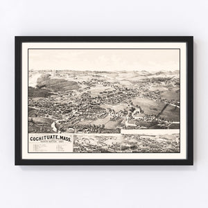 Vintage Map of Cochituate, Massachusetts 1887