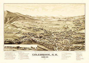 Vintage Map of Colebrook, New Hampshire 1887