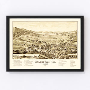 Vintage Map of Colebrook, New Hampshire 1887