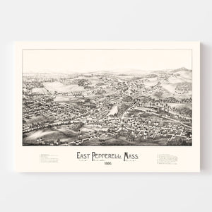 Vintage Map of East Pepperell, Massachusetts 1886