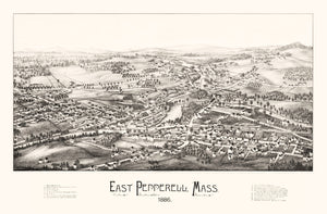 Vintage Map of East Pepperell, Massachusetts 1886