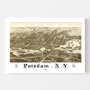 Vintage Map of Potsdam, New York 1885