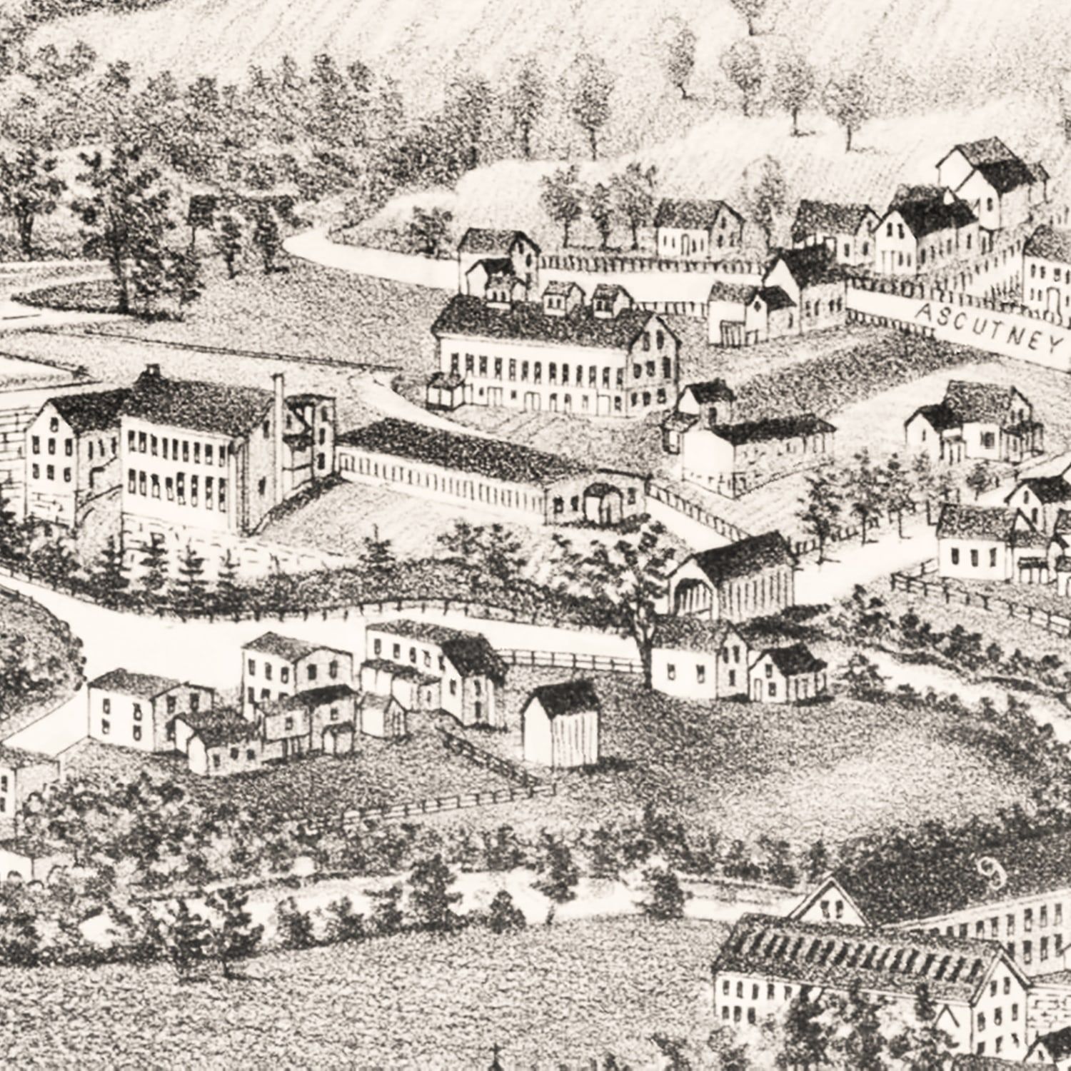 Vintage Map of Windsor, Vermont 1886