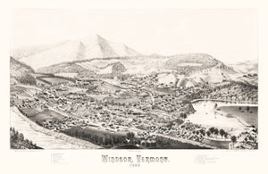 Vintage Map of Windsor, Vermont 1886