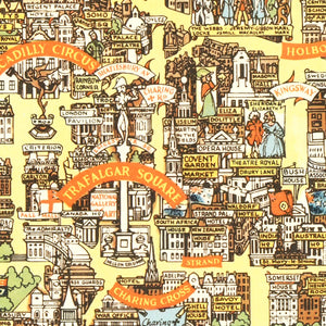 Vintage Map of London, England 1951