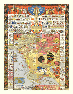 Vintage Map of Los Angeles, California 2012