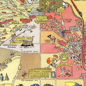Vintage Map of Los Angeles, California 2012