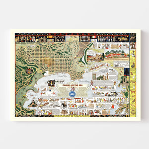 Vintage Map of Carmel By The Sea, California 1942