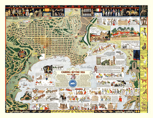 Vintage Map of Carmel By The Sea, California 1942