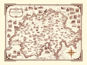 Vintage Pictorial Map of Switzerland, 1936