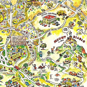 Vintage Map of Contra Costa County, California 1981