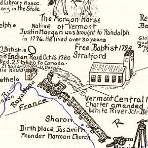 Vintage Map of Vermont 1934