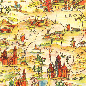 Vintage Pictorial Map of Mexico, 1931