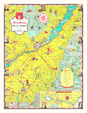 Vintage Map of Saguenay, 1948