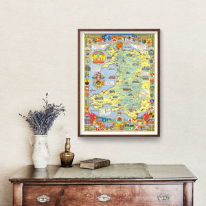 Vintage Map of Wales, 1966