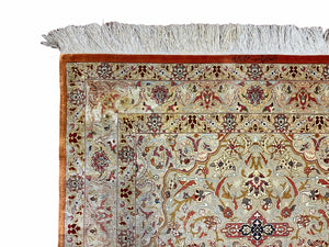 3' X 5' Vintage Fine Handmade Turkish Oriental Silk Rug 900 KPSI Wow